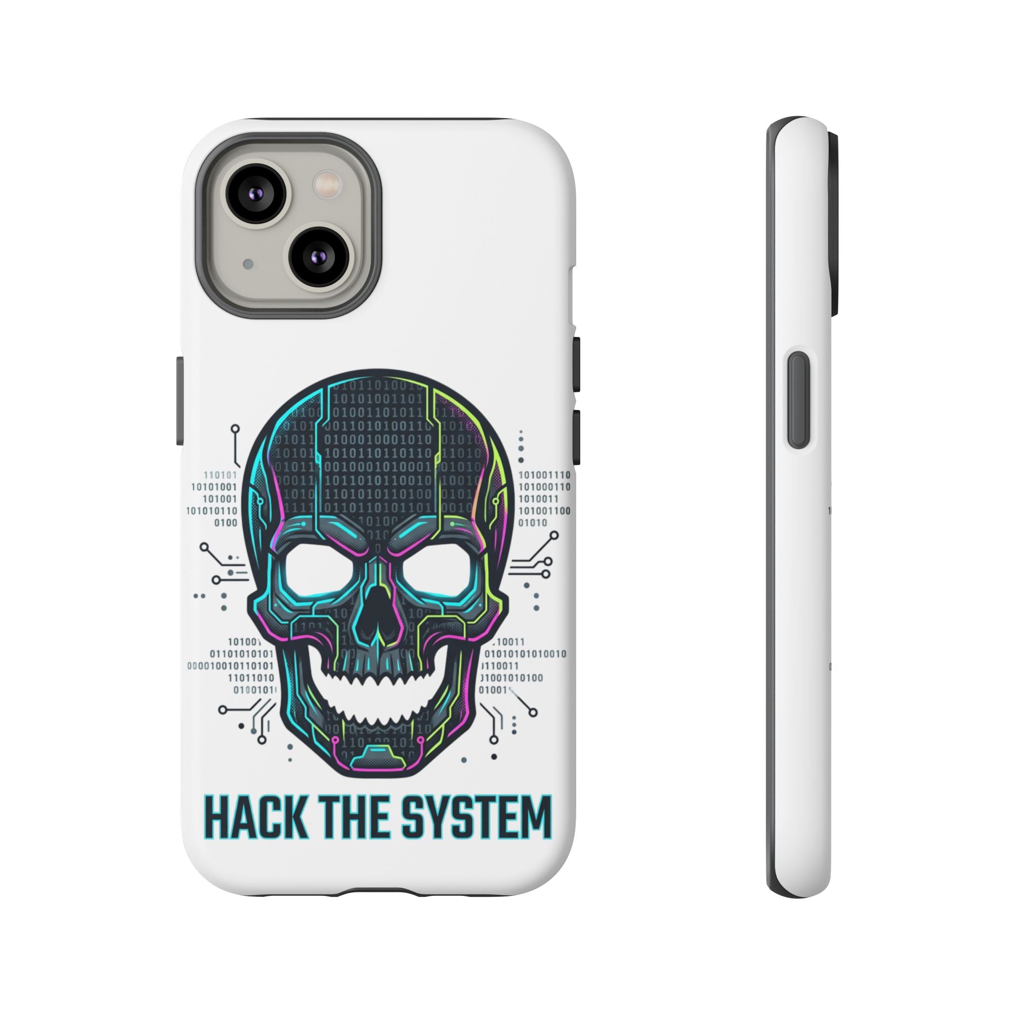 HACK THE SYSTEM Tough Cases — Protective Phone Case with Bold Slogan