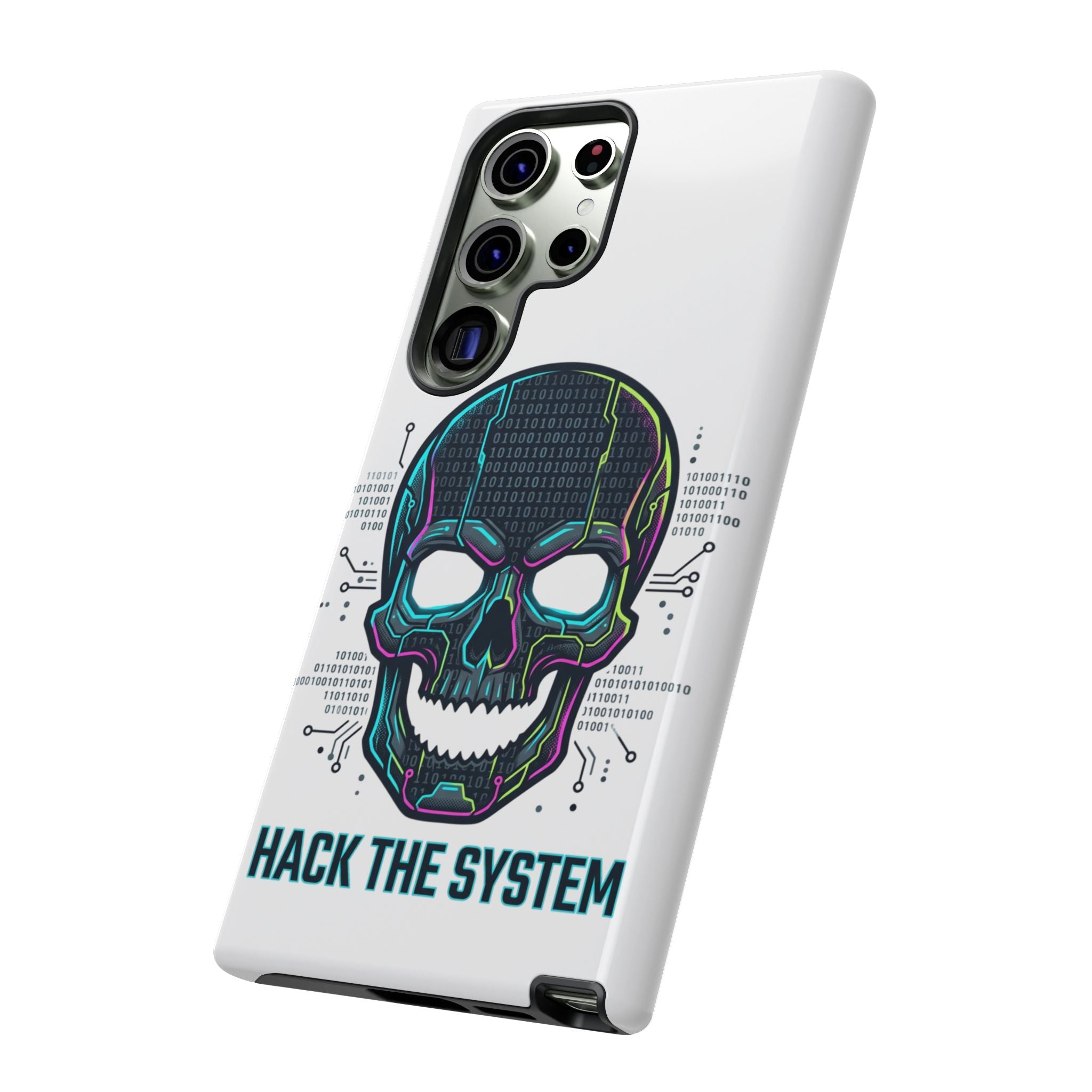 HACK THE SYSTEM Tough Cases — Protective Phone Case with Bold Slogan