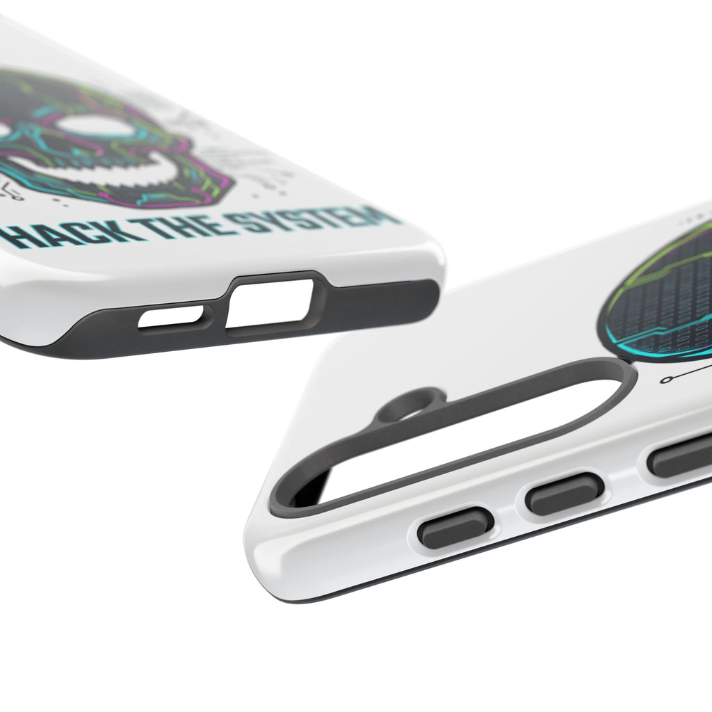 HACK THE SYSTEM Tough Cases — Protective Phone Case with Bold Slogan