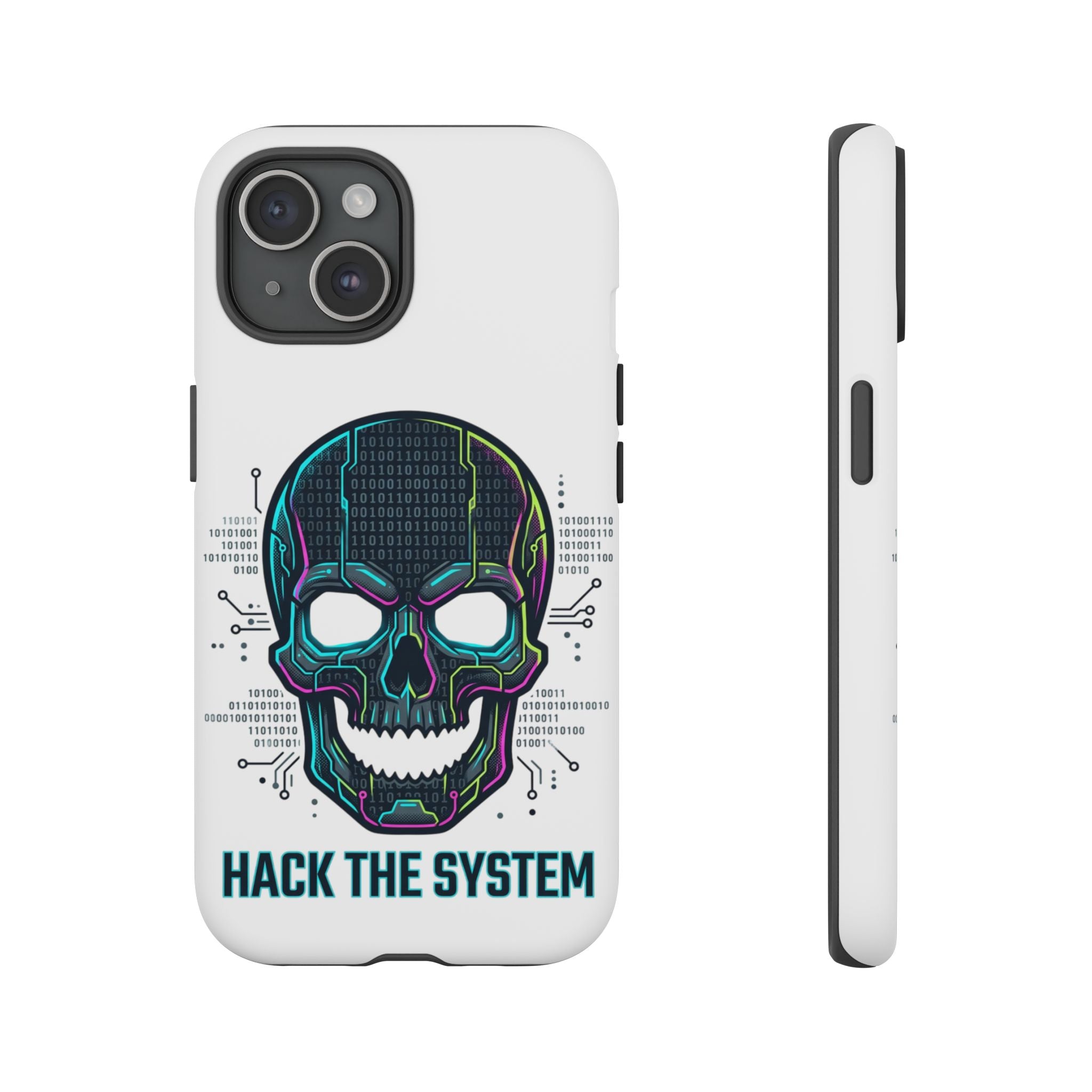 HACK THE SYSTEM Tough Cases — Protective Phone Case with Bold Slogan