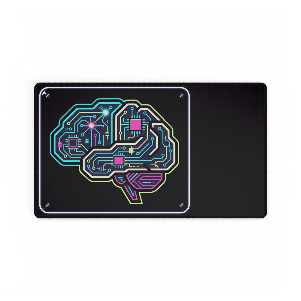 Neon Circuit Brain Desk Mat | Gaming Mousepad, Tech Circuitry