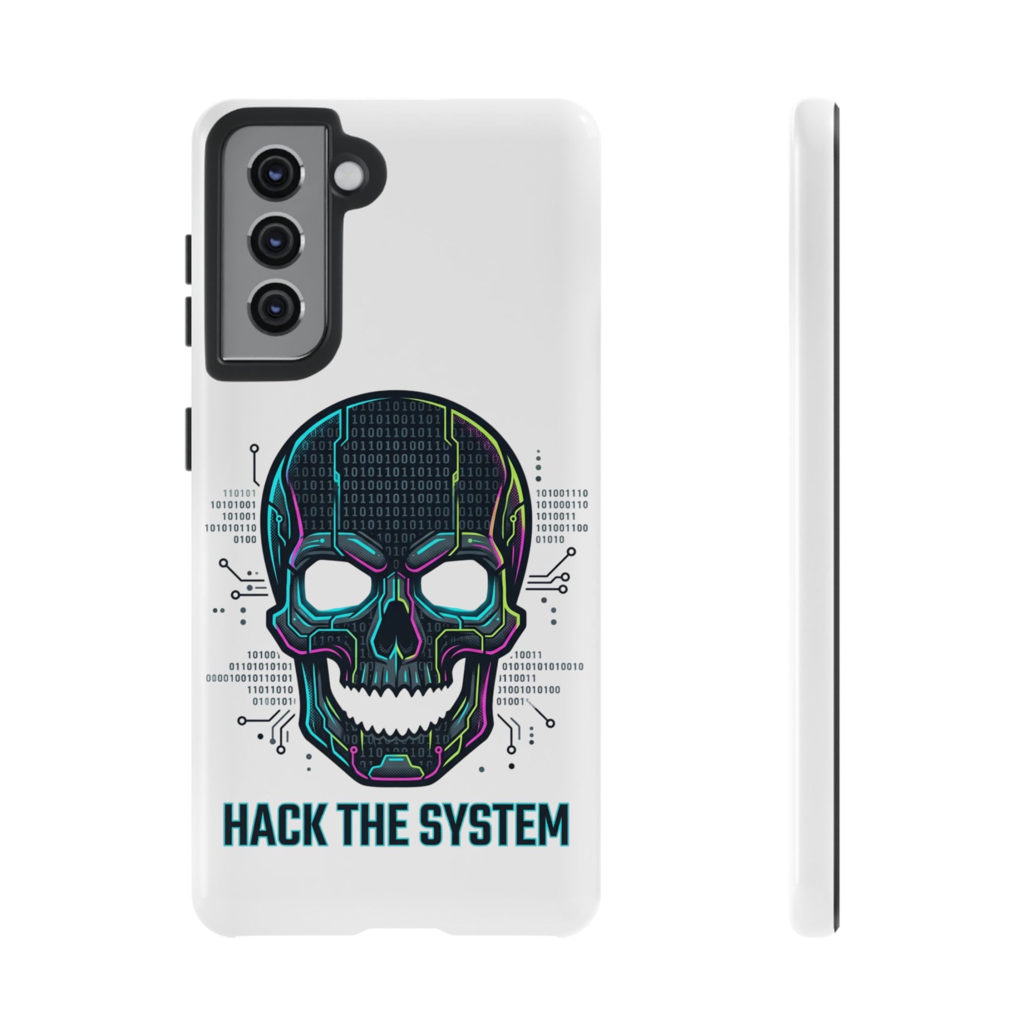 HACK THE SYSTEM Tough Cases — Protective Phone Case with Bold Slogan