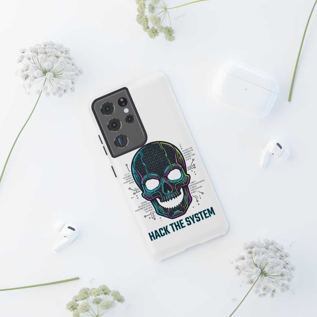 HACK THE SYSTEM Tough Cases — Protective Phone Case with Bold Slogan