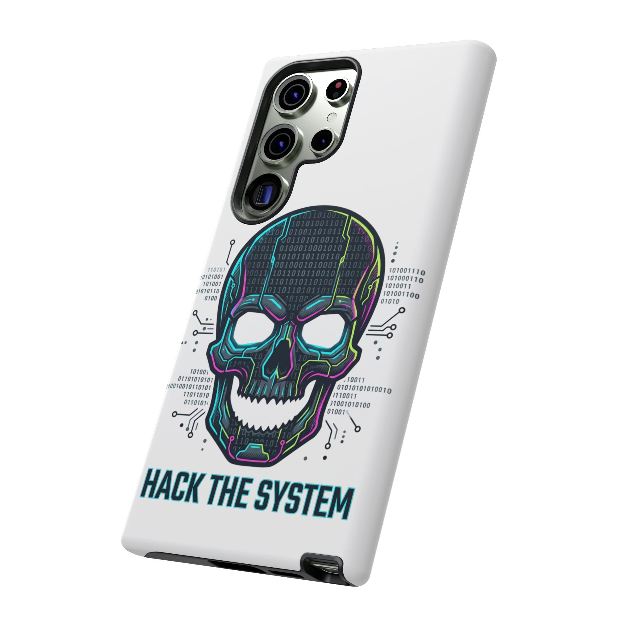 HACK THE SYSTEM Tough Cases — Protective Phone Case with Bold Slogan
