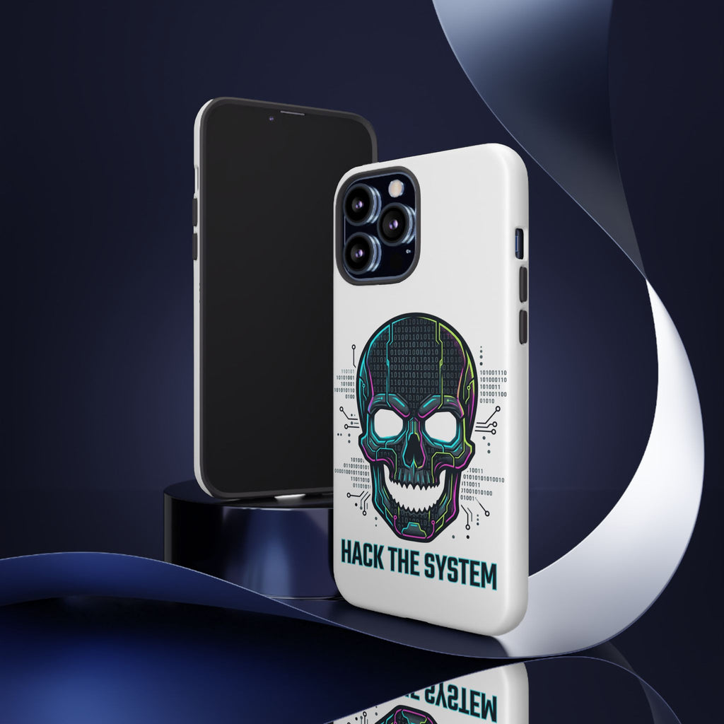 HACK THE SYSTEM Tough Cases — Protective Phone Case with Bold Slogan