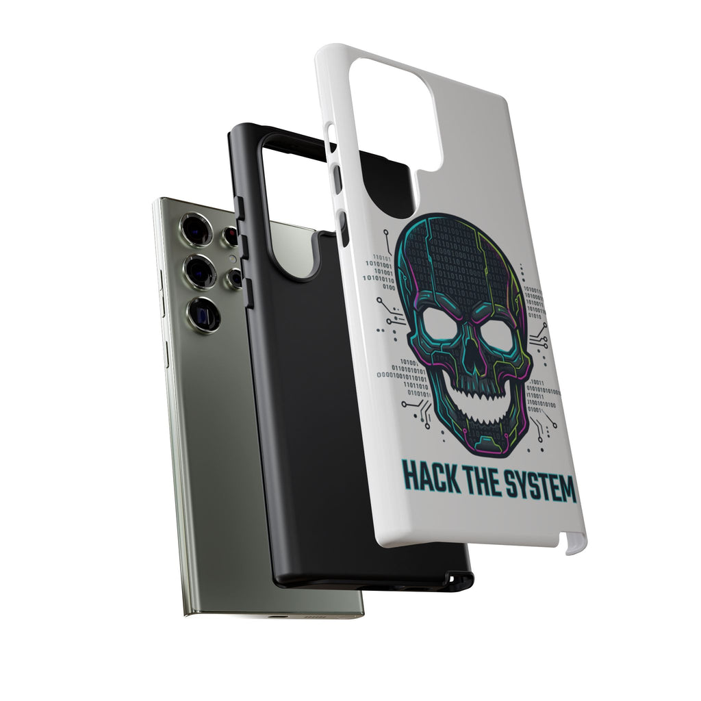 HACK THE SYSTEM Tough Cases — Protective Phone Case with Bold Slogan