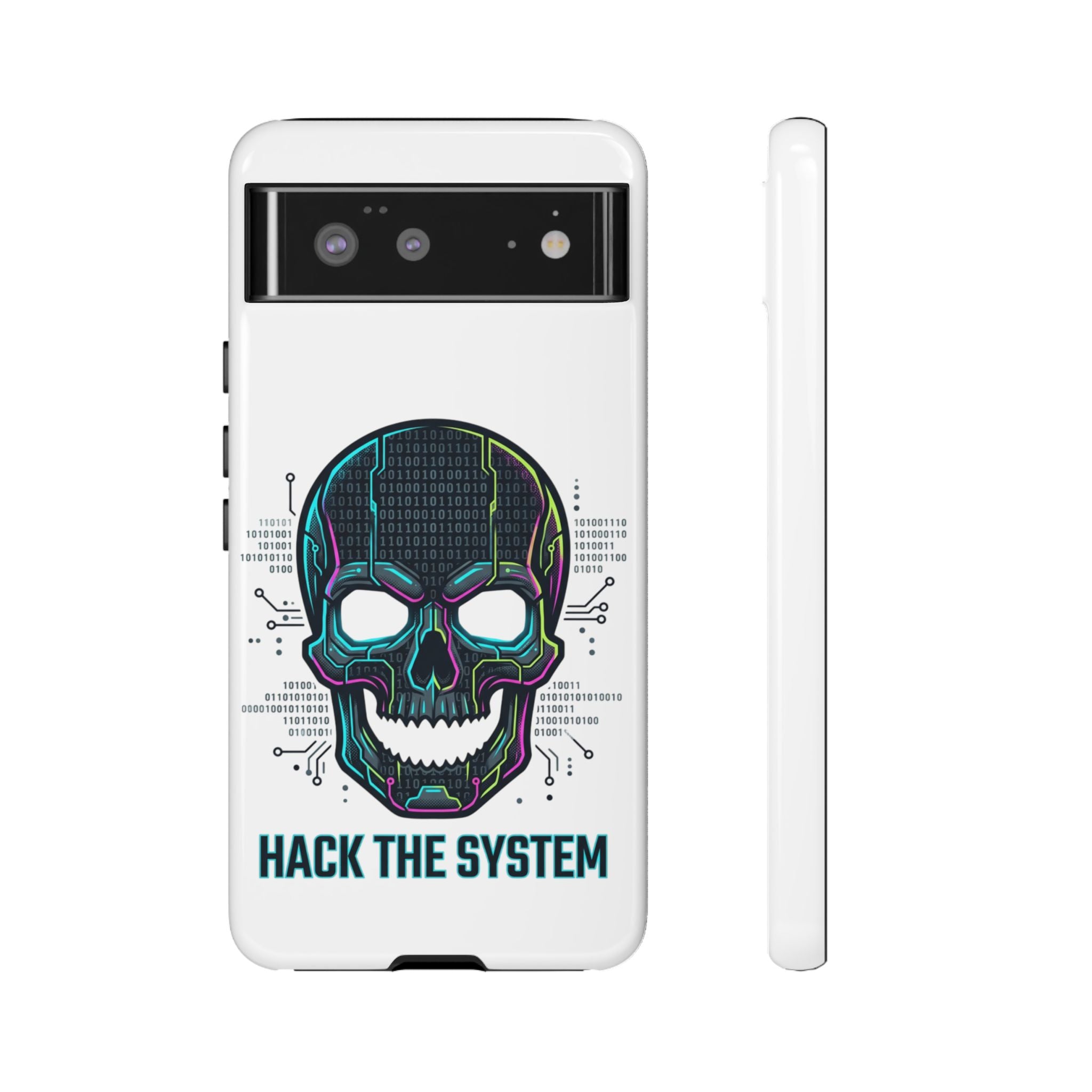HACK THE SYSTEM Tough Cases — Protective Phone Case with Bold Slogan