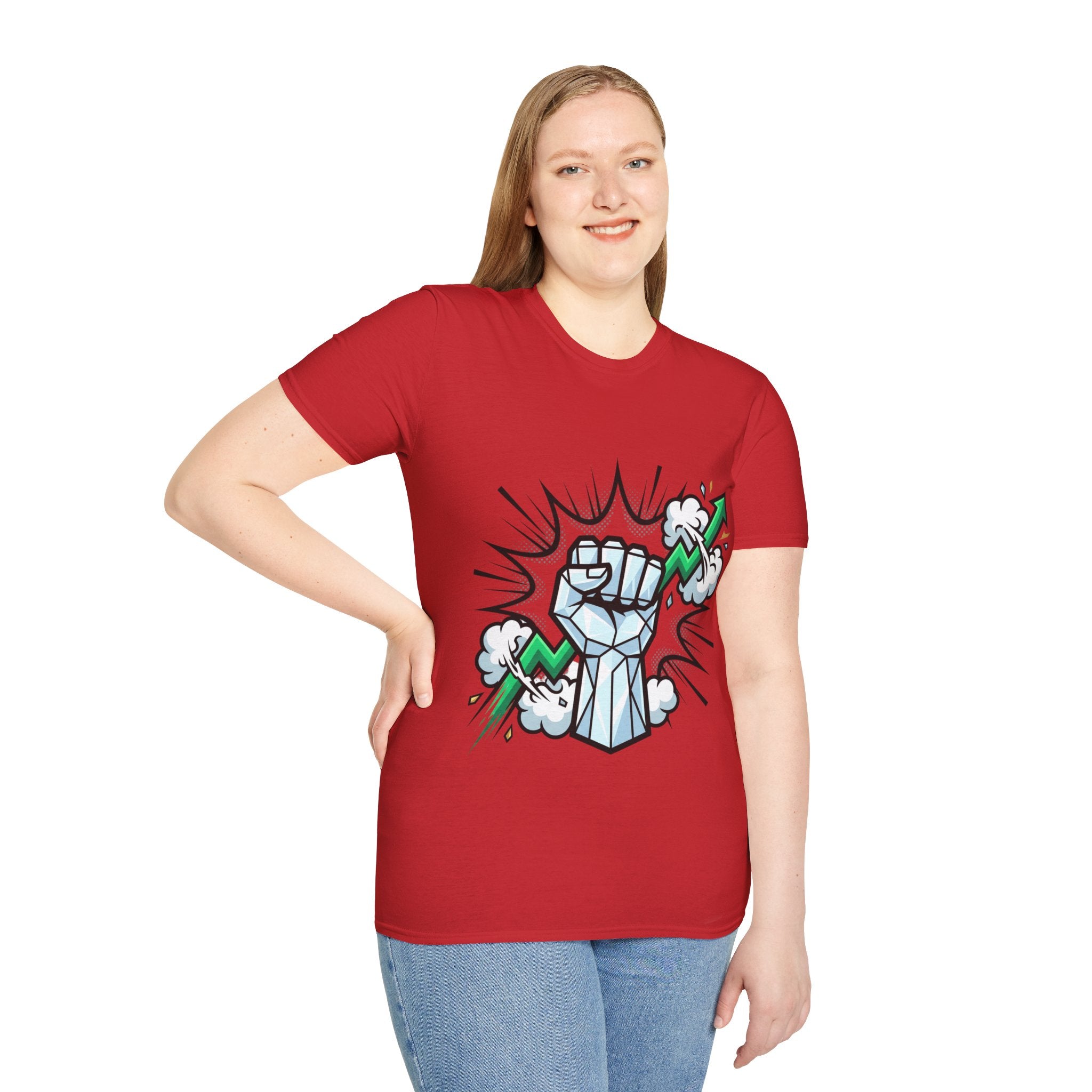 Graphic T‑Shirt — Power Fist with Lightning Bolt (Bold Pop Art)