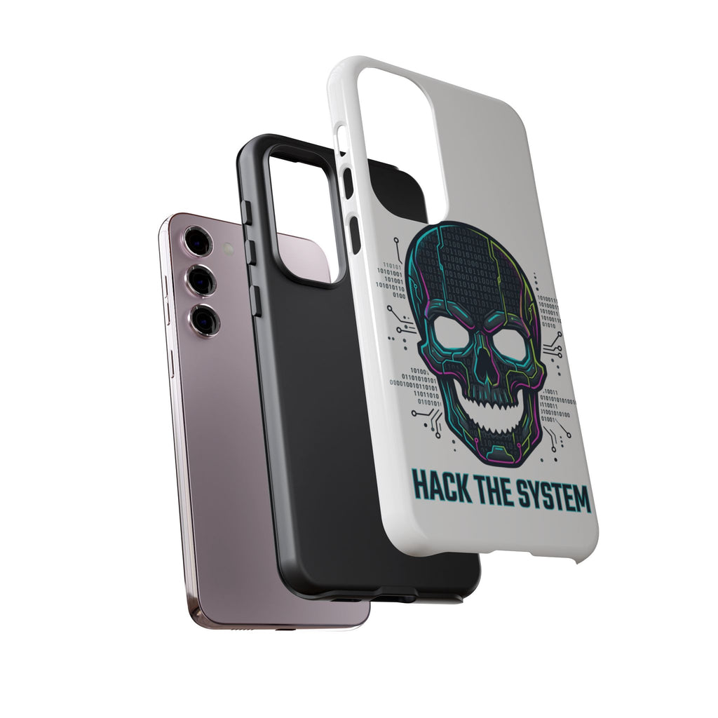 HACK THE SYSTEM Tough Cases — Protective Phone Case with Bold Slogan