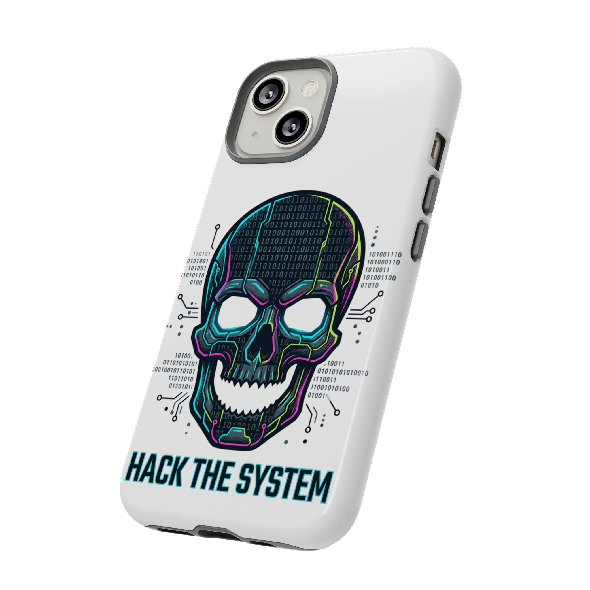 HACK THE SYSTEM Tough Cases — Protective Phone Case with Bold Slogan