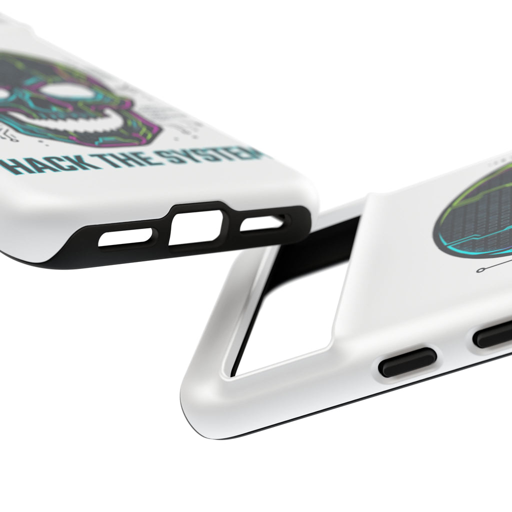 HACK THE SYSTEM Tough Cases — Protective Phone Case with Bold Slogan