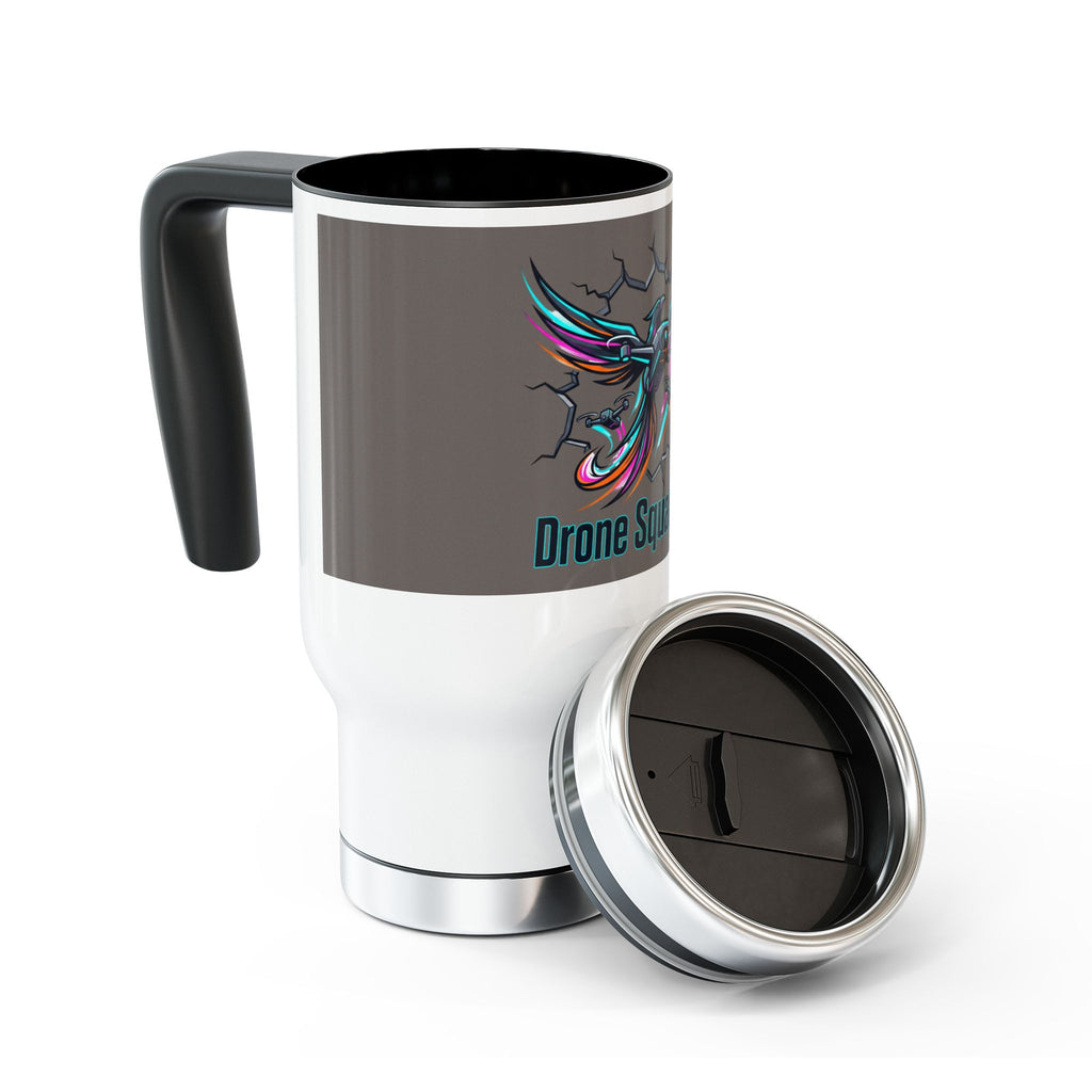 Drone Squadron Travel Mug — 14oz Stainless Steel Insulated Tumbler with Handle