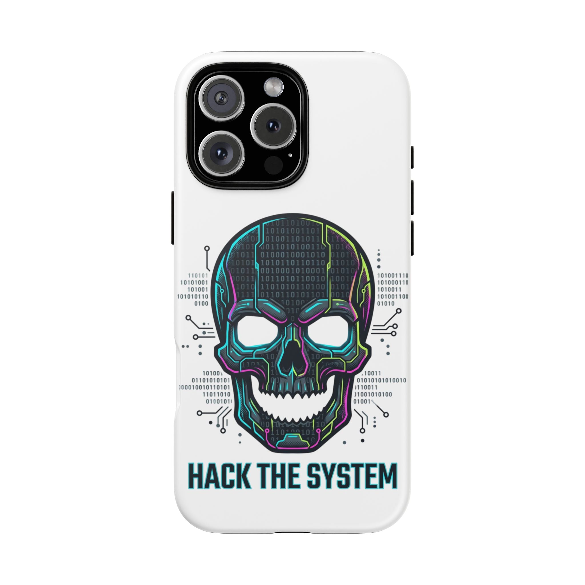 HACK THE SYSTEM Tough Cases — Protective Phone Case with Bold Slogan