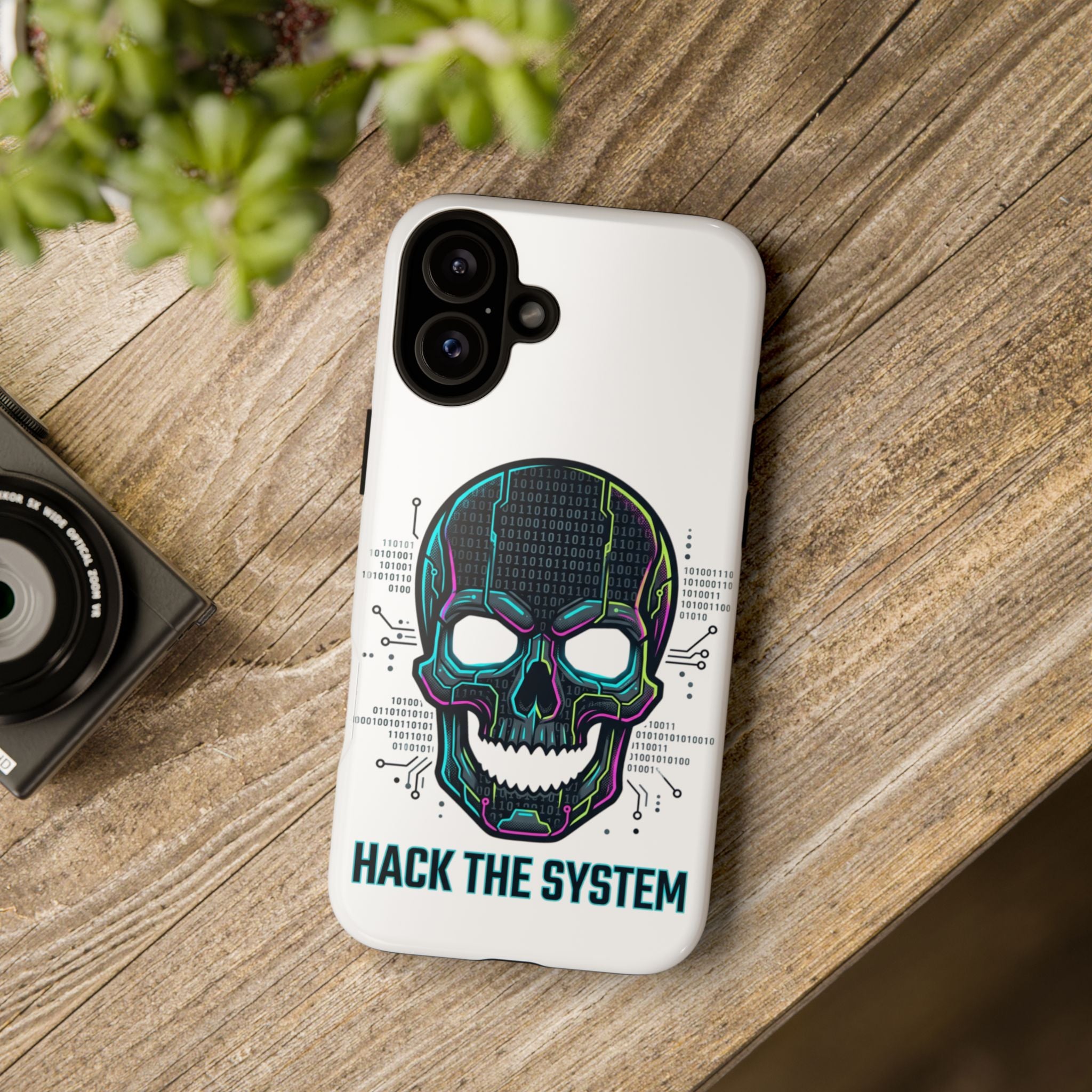 HACK THE SYSTEM Tough Cases — Protective Phone Case with Bold Slogan