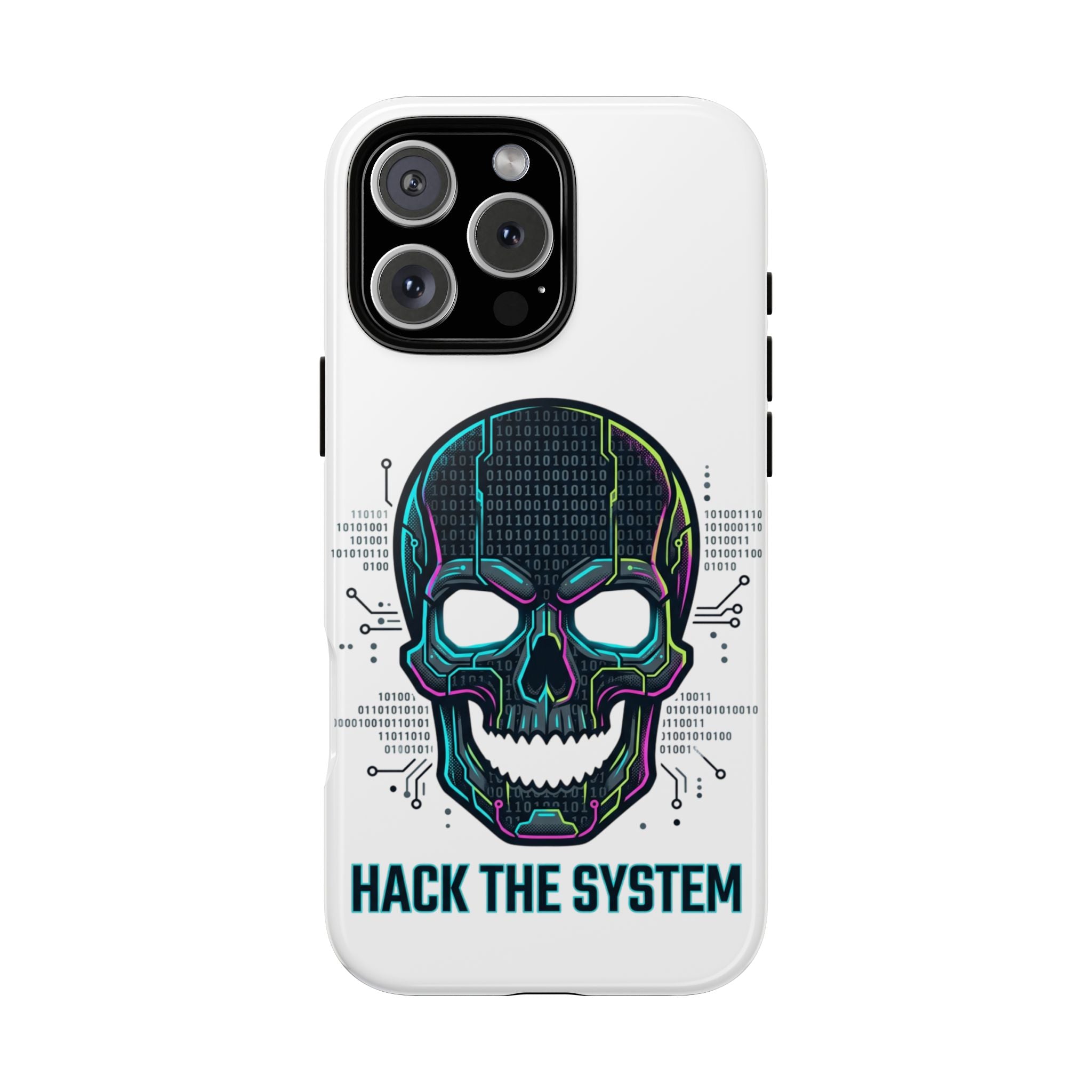 HACK THE SYSTEM Tough Cases — Protective Phone Case with Bold Slogan