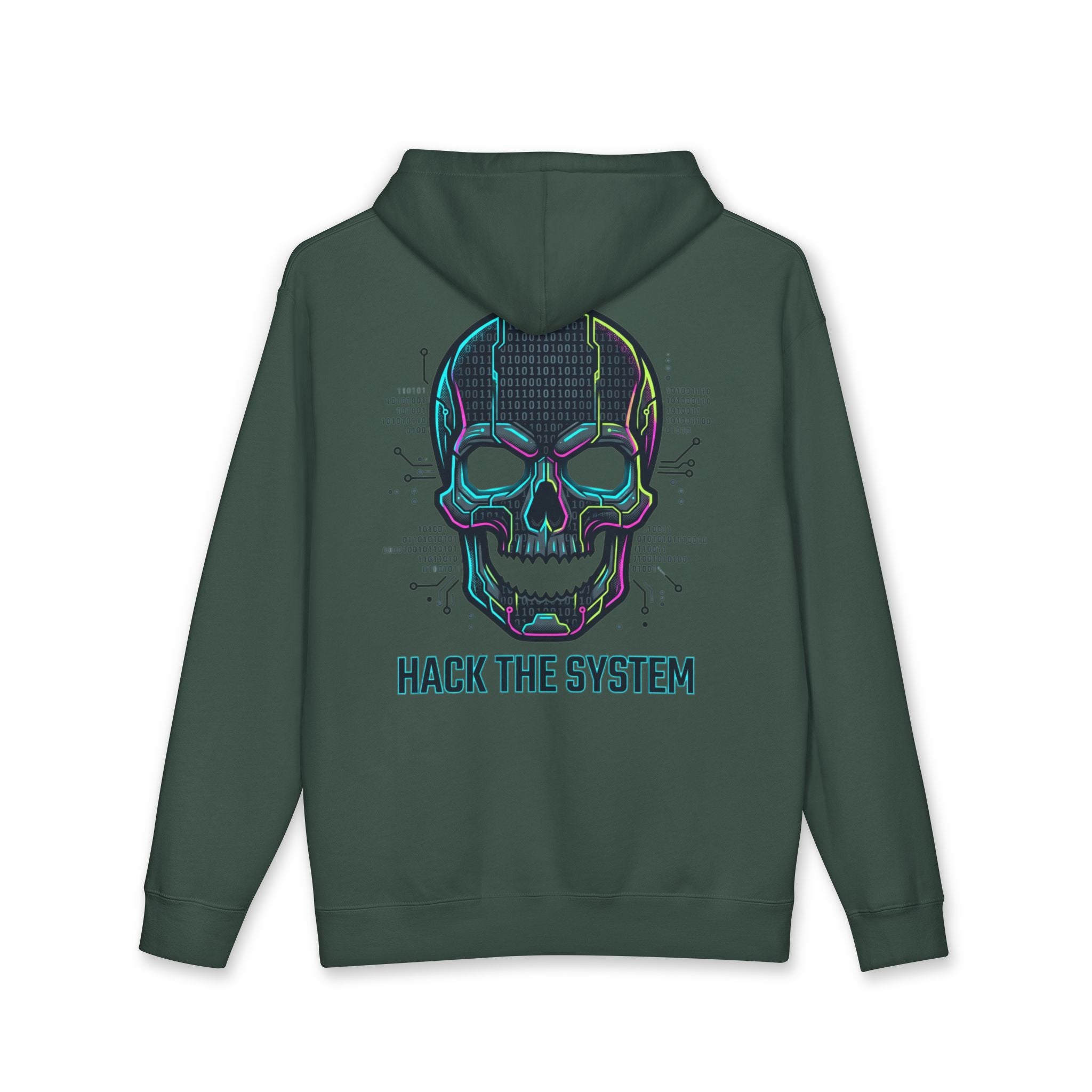 Hoodie — 'Hack the System' Cyber Skull Tech Hoodie