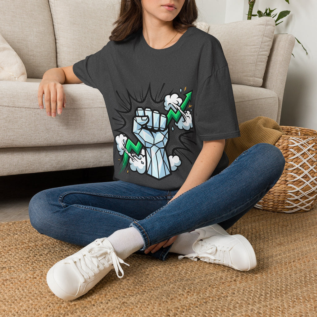 Graphic T‑Shirt — Power Fist with Lightning Bolt (Bold Pop Art)