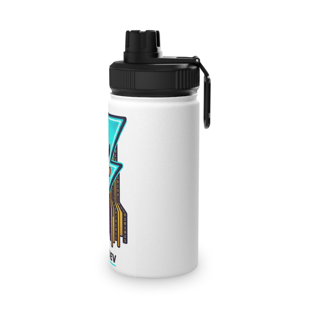 Linux Dev Penguin Lightning Stainless Steel Water Bottle (Sports Lid)
