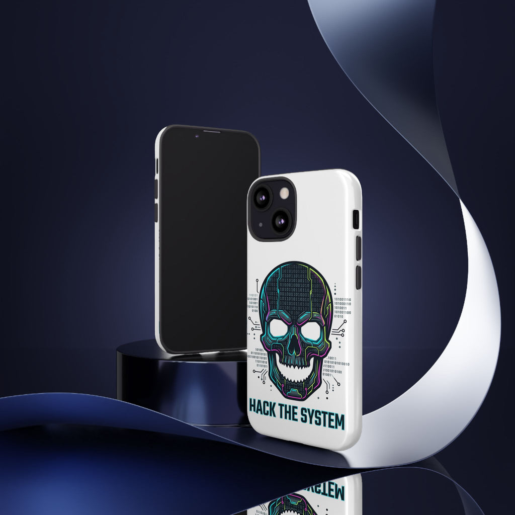 HACK THE SYSTEM Tough Cases — Protective Phone Case with Bold Slogan