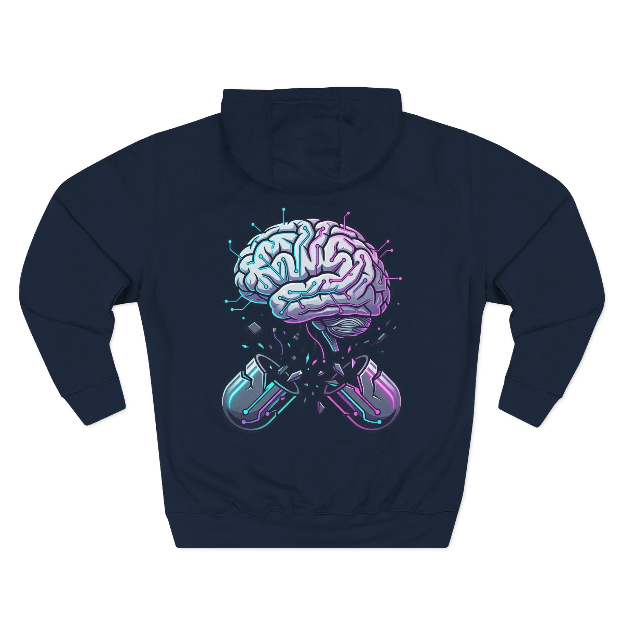 Brain Capsule Hoodie — Neurotech Graphic Fleece Pullover
