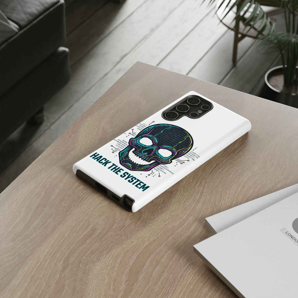 HACK THE SYSTEM Tough Cases — Protective Phone Case with Bold Slogan