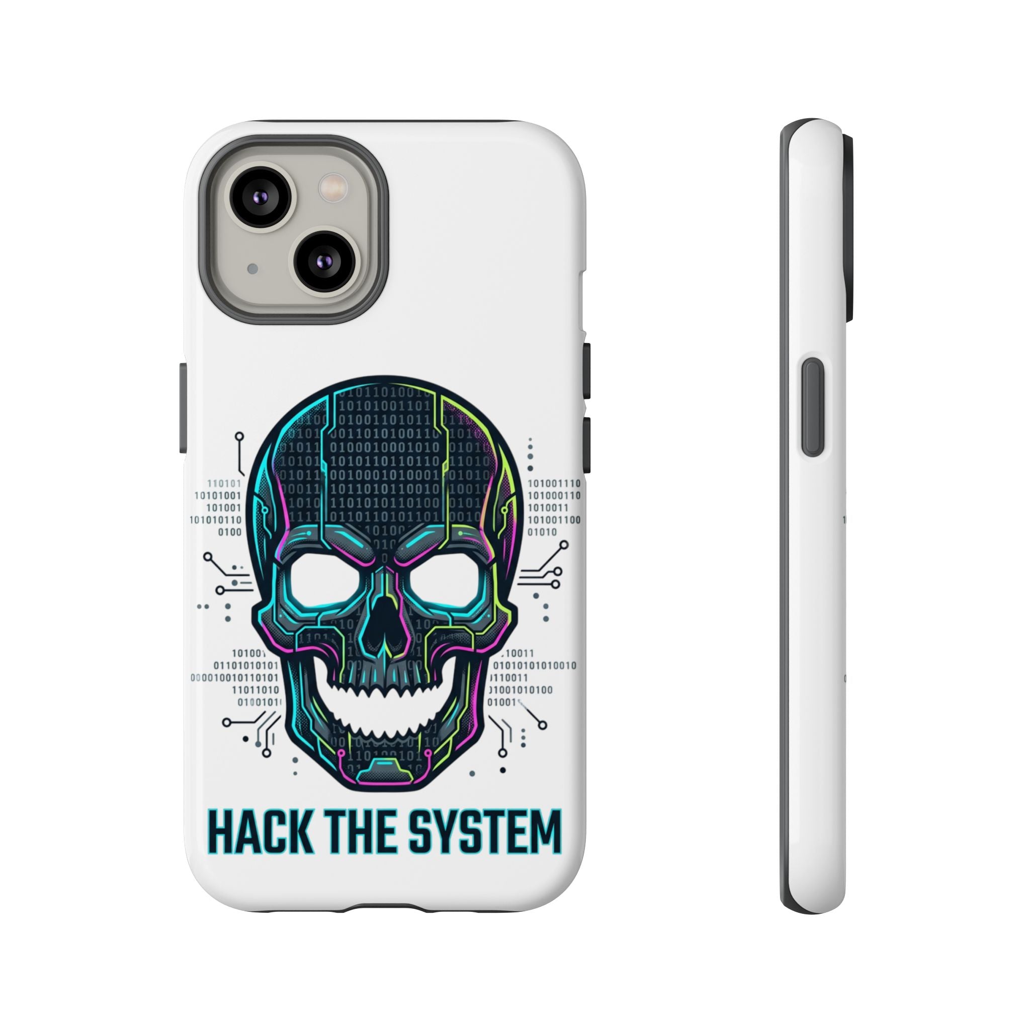 HACK THE SYSTEM Tough Cases — Protective Phone Case with Bold Slogan