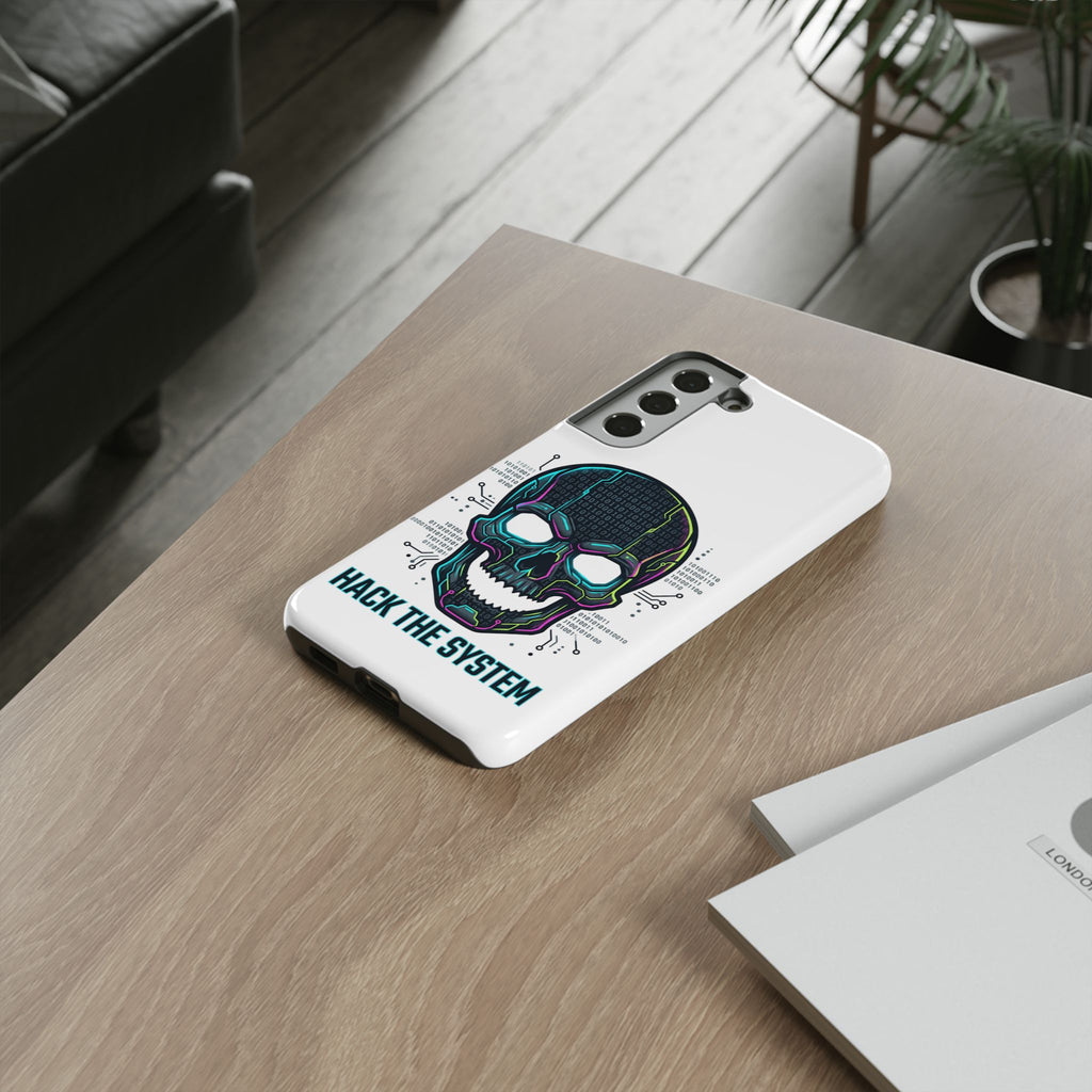 HACK THE SYSTEM Tough Cases — Protective Phone Case with Bold Slogan