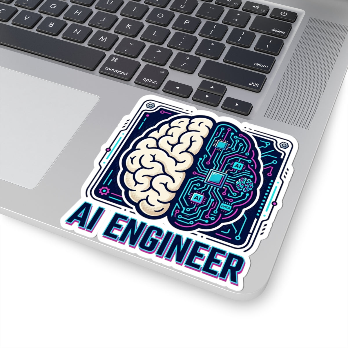 AI Engineer brain circuit Sticker | Kiss-Cut tech decal, laptop sticker