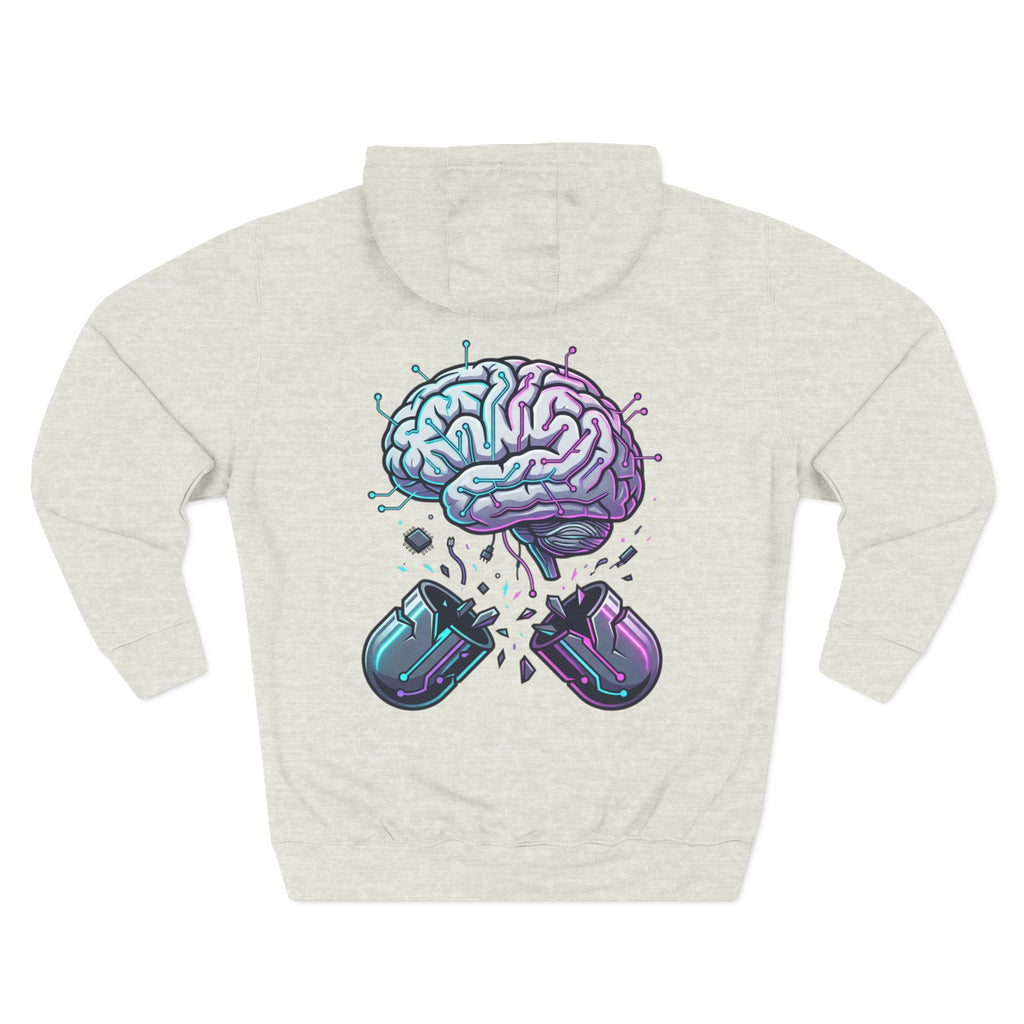 Brain Capsule Hoodie — Neurotech Graphic Fleece Pullover