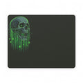 Cyber Skull PU Leather Mouse Mat — Green Tech Gothic Gaming Desk Pad