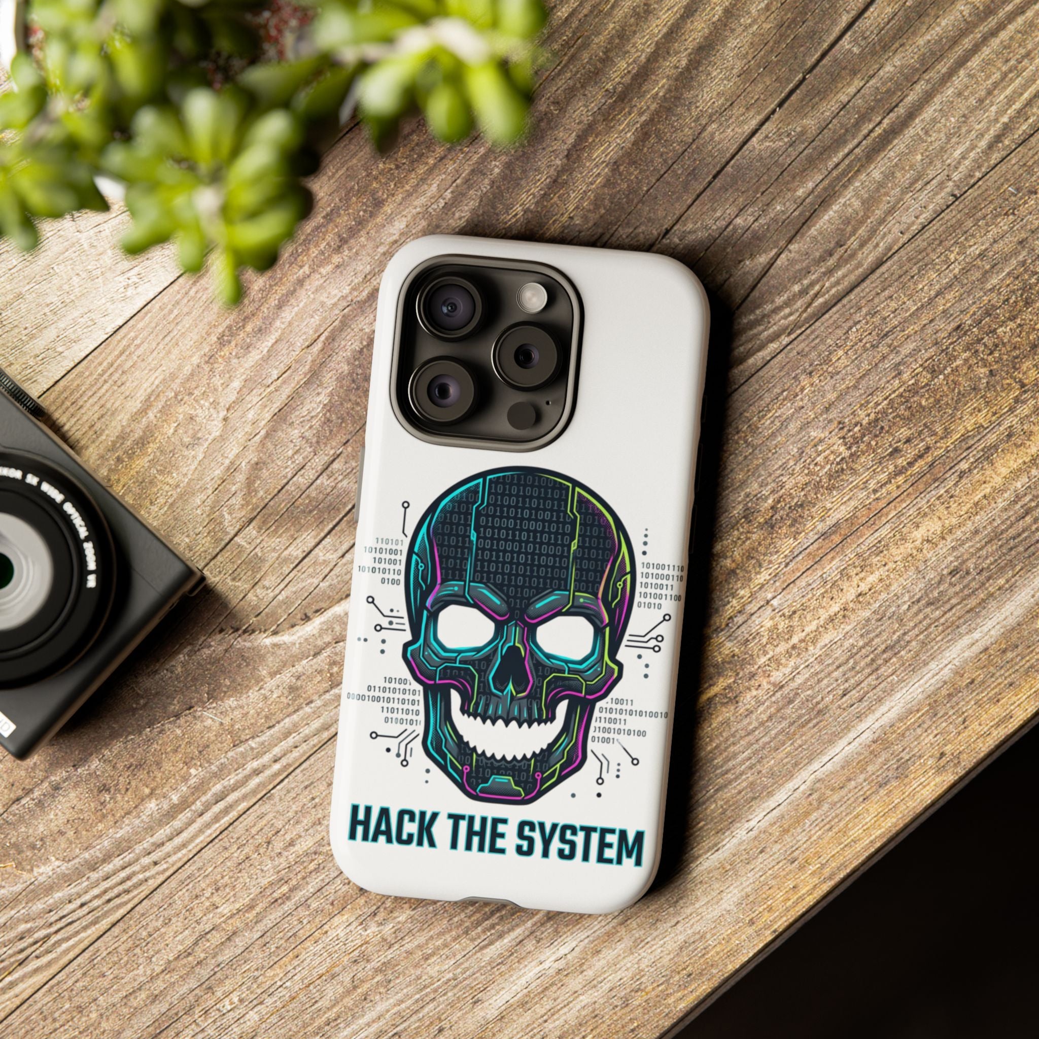 HACK THE SYSTEM Tough Cases — Protective Phone Case with Bold Slogan