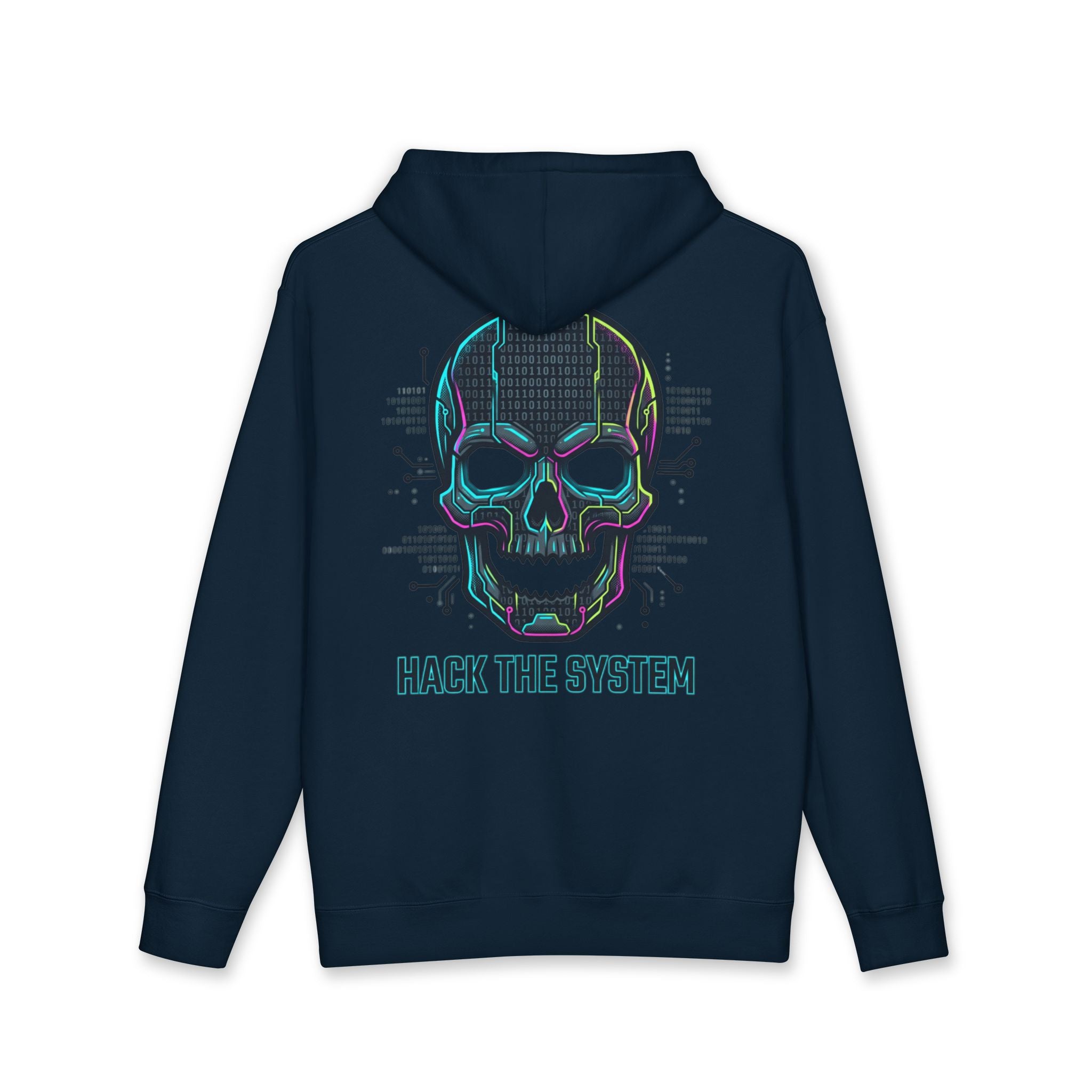 Hoodie — 'Hack the System' Cyber Skull Tech Hoodie