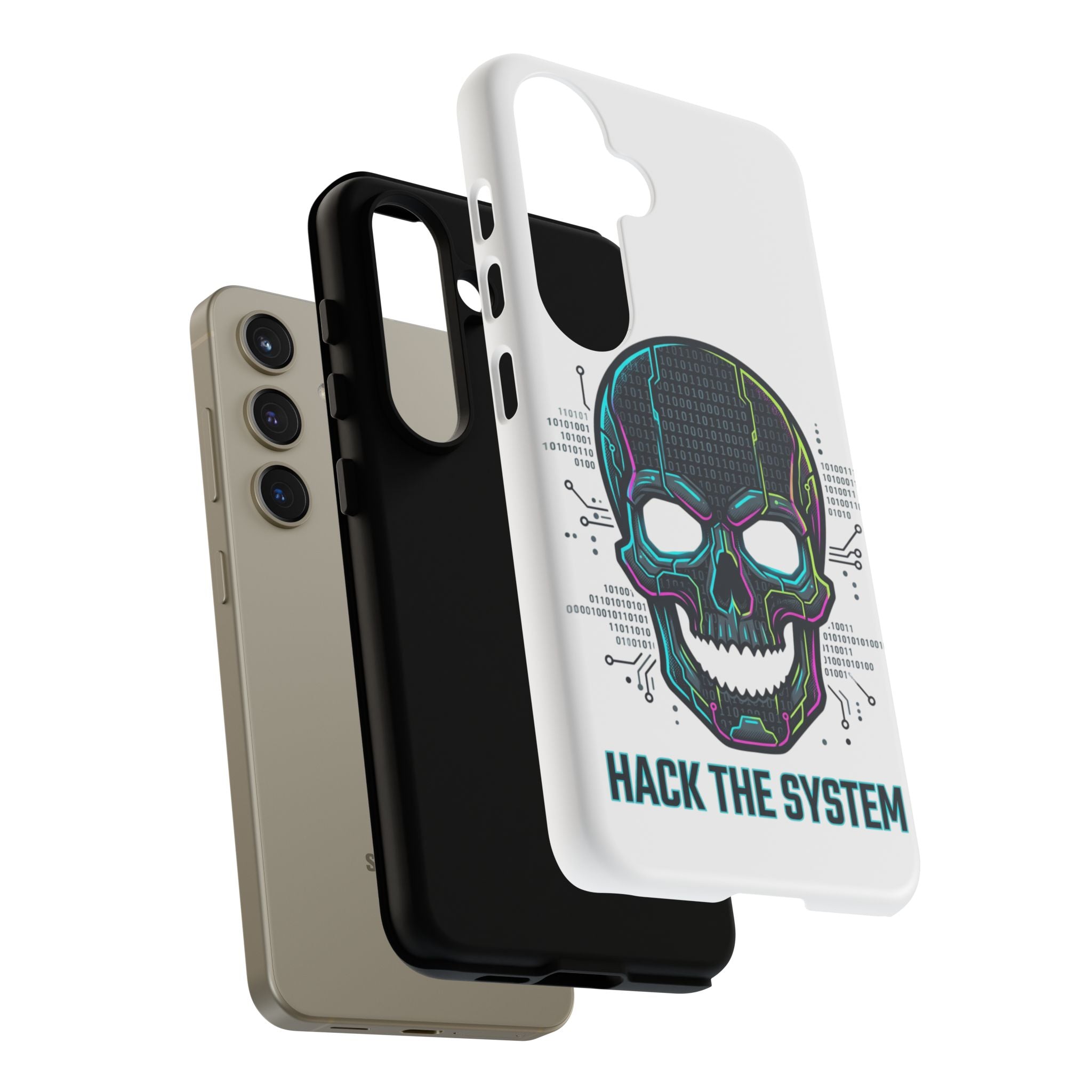 HACK THE SYSTEM Tough Cases — Protective Phone Case with Bold Slogan