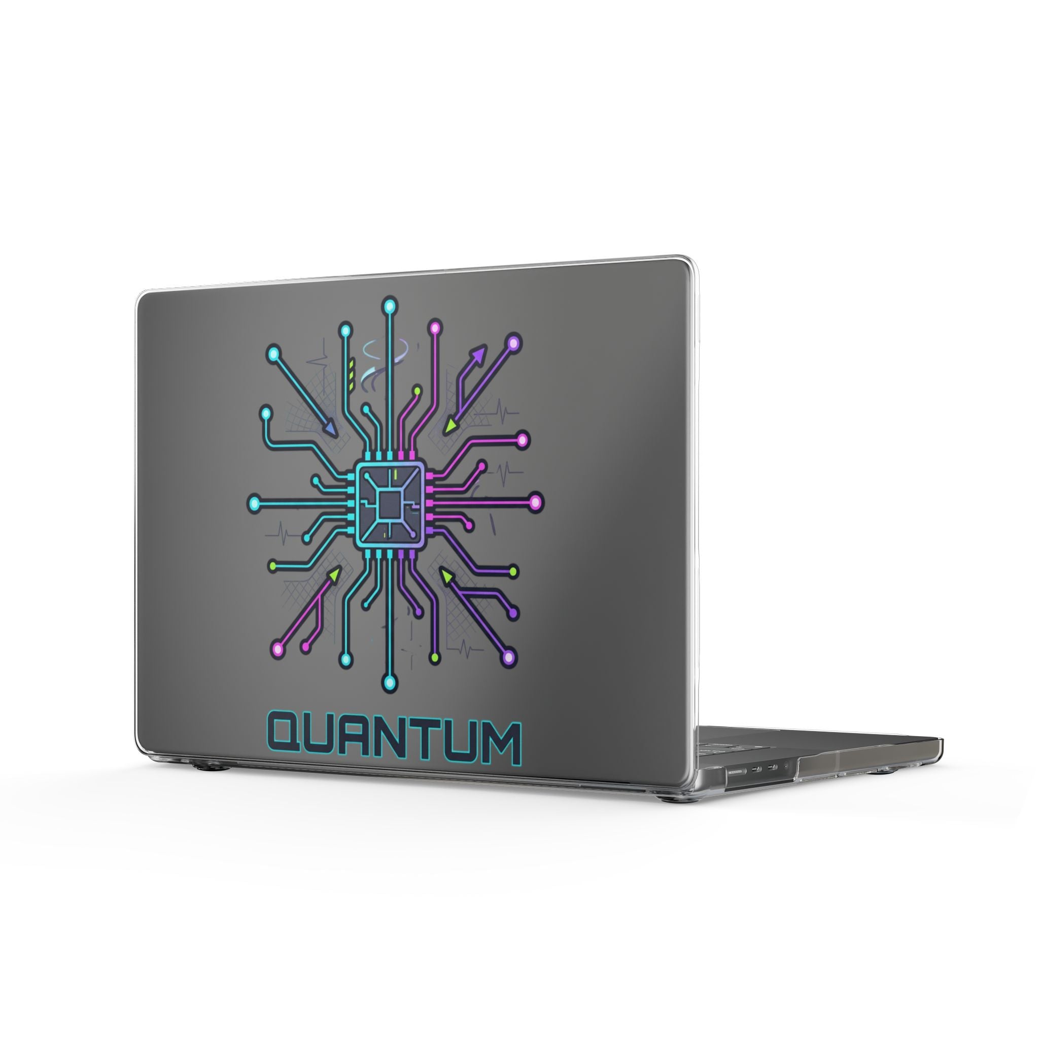 Quantum Circuit Clear MacBook Case — Tech Laptop Cover