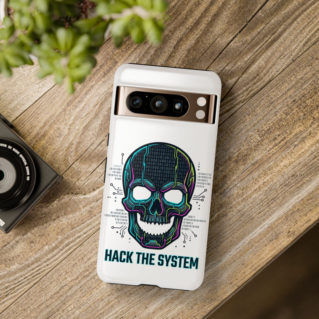 HACK THE SYSTEM Tough Cases — Protective Phone Case with Bold Slogan