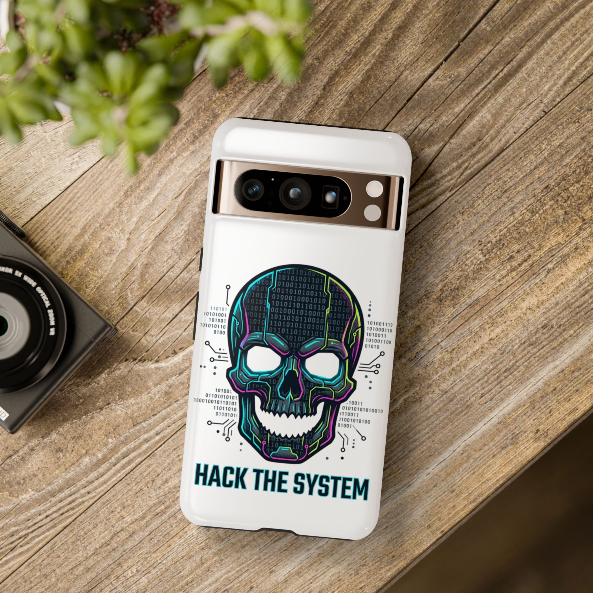 HACK THE SYSTEM Tough Cases — Protective Phone Case with Bold Slogan