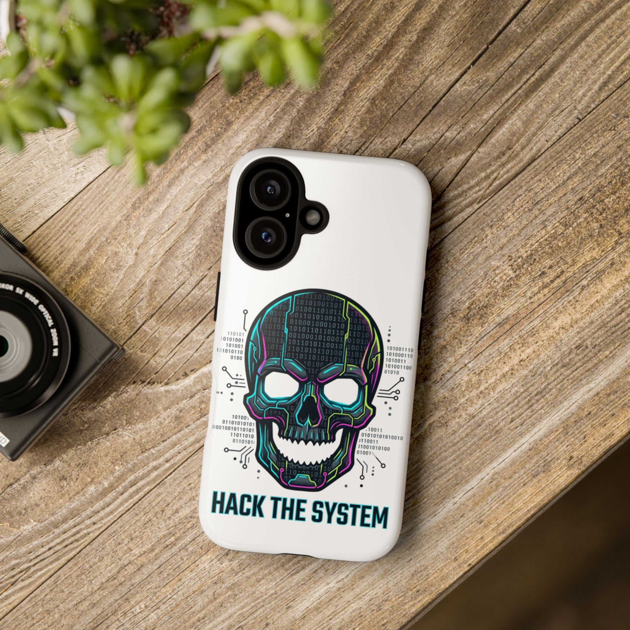HACK THE SYSTEM Tough Cases — Protective Phone Case with Bold Slogan