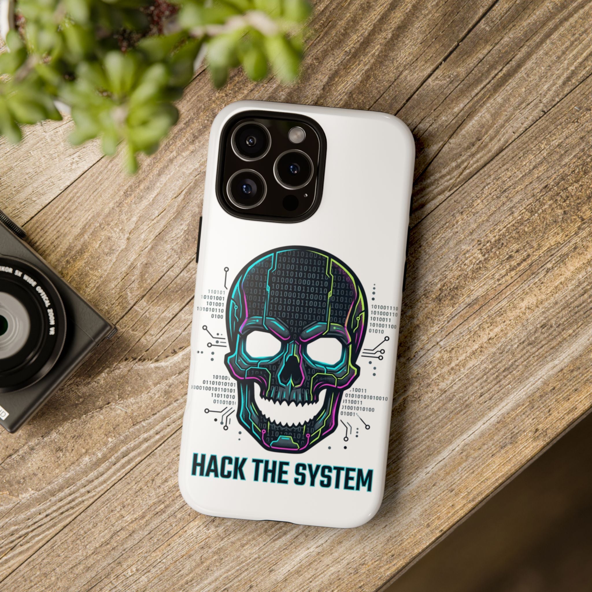 HACK THE SYSTEM Tough Cases — Protective Phone Case with Bold Slogan