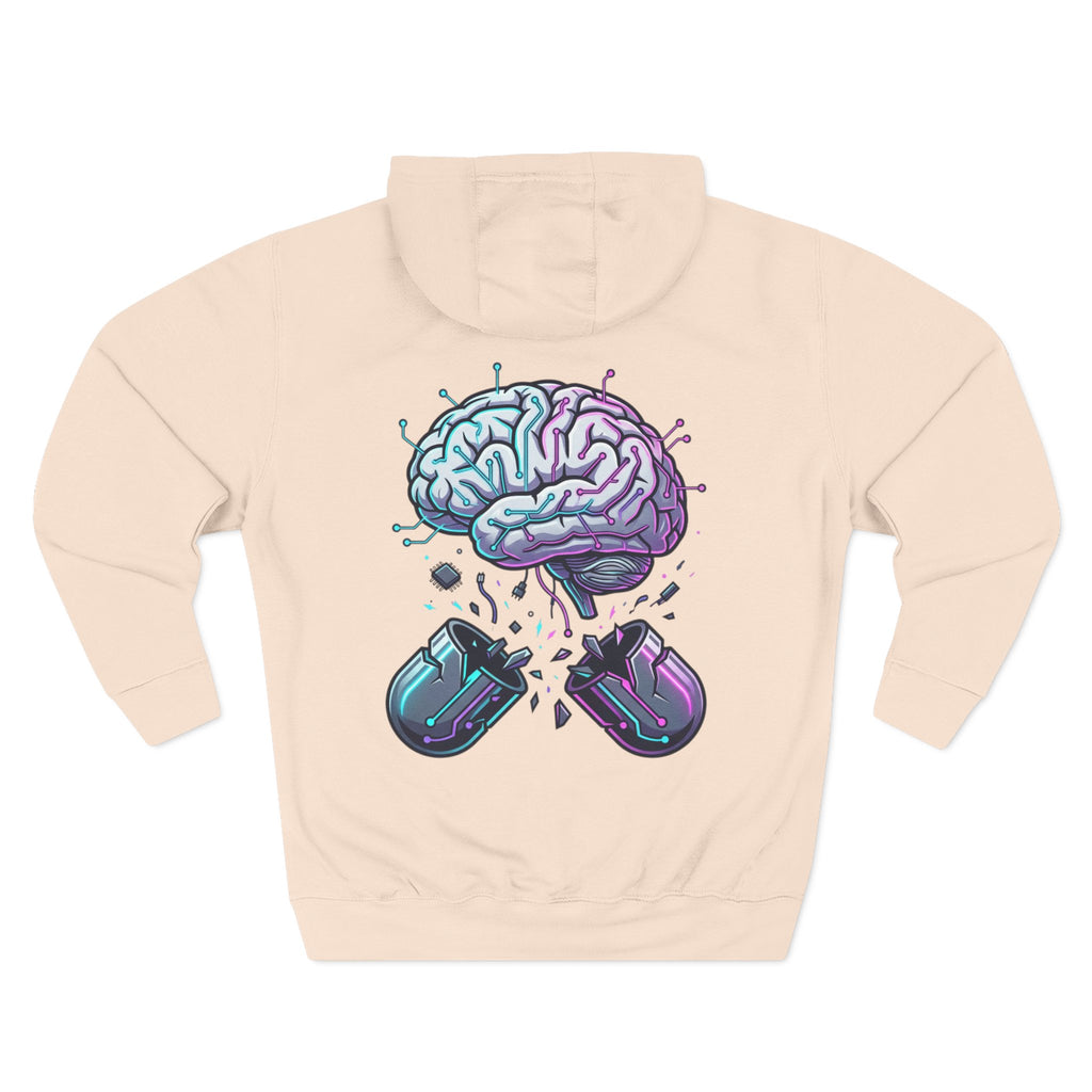 Brain Capsule Hoodie — Neurotech Graphic Fleece Pullover