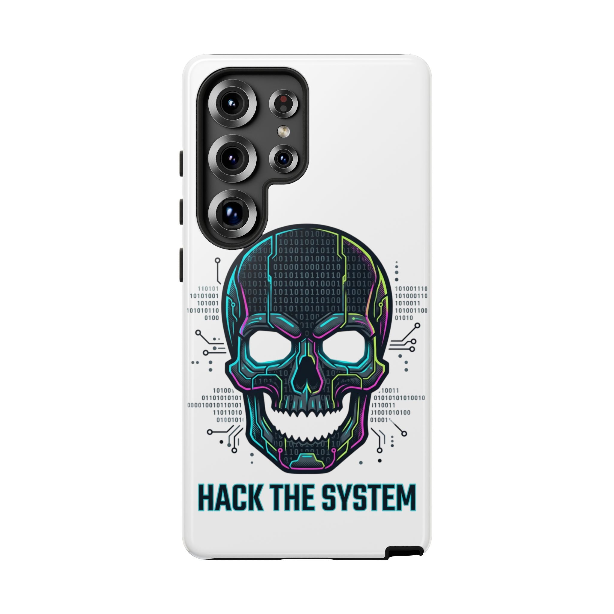 HACK THE SYSTEM Tough Cases — Protective Phone Case with Bold Slogan
