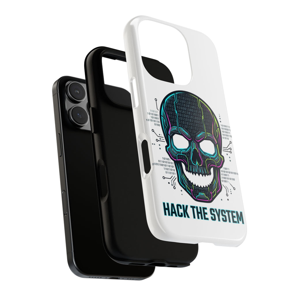 HACK THE SYSTEM Tough Cases — Protective Phone Case with Bold Slogan