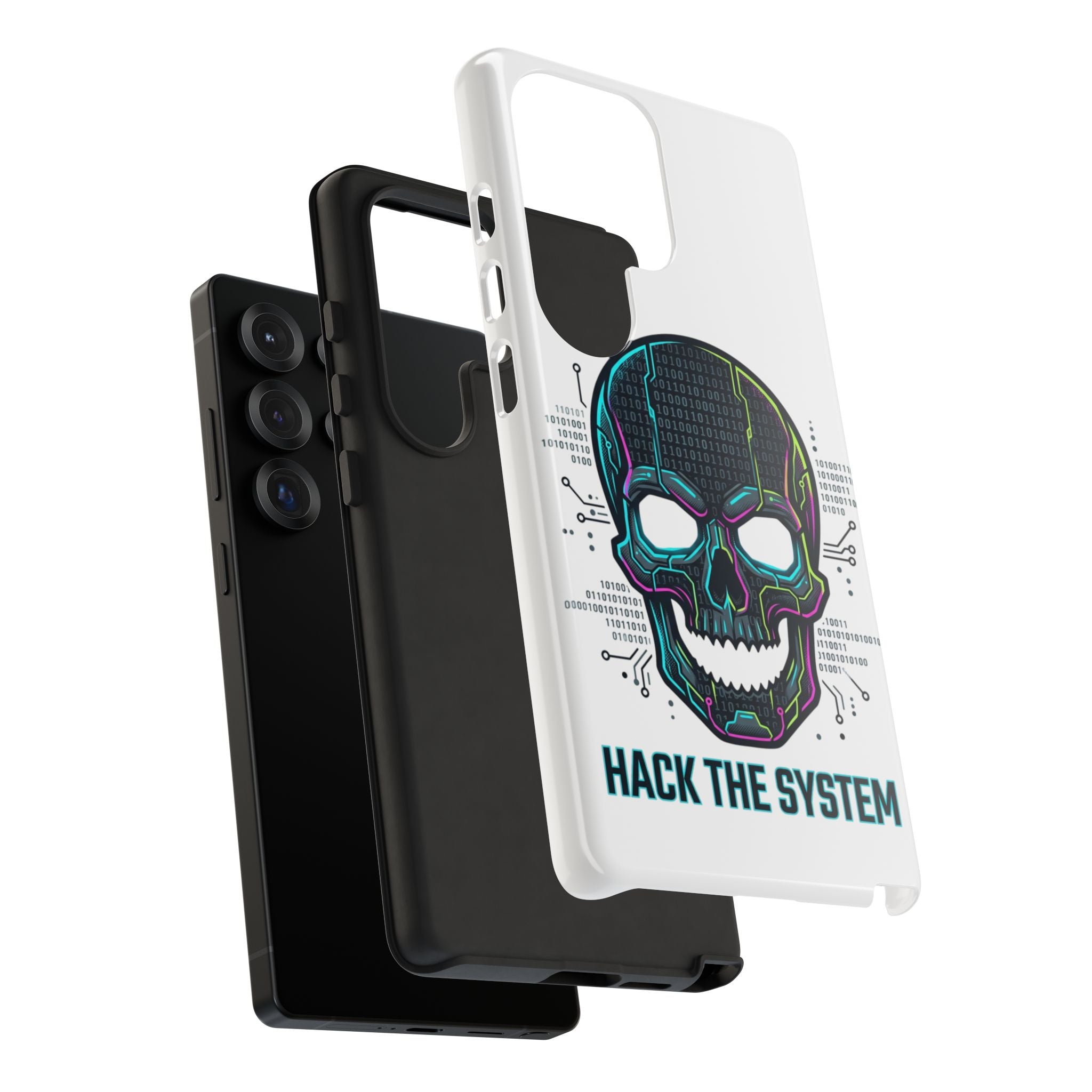 HACK THE SYSTEM Tough Cases — Protective Phone Case with Bold Slogan
